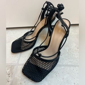 Aldo Black Mesh Heels